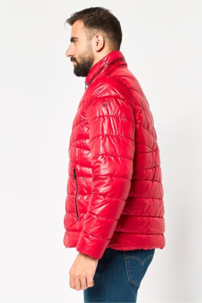 Kenneth Cole Men Quilted Long Sleeve Puffer Jacket, Red
