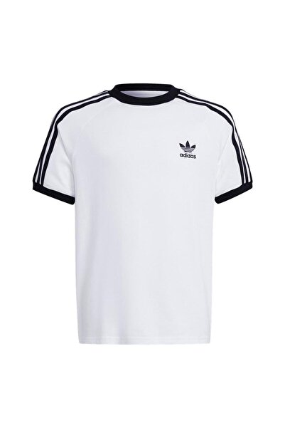 adidas Children's White T-Shirt 3 Stripe Tee Je0515