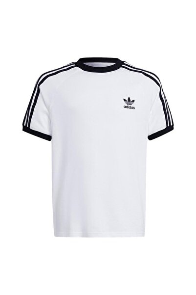 adidas Children's White T-Shirt 3 Stripe Tee Je0515