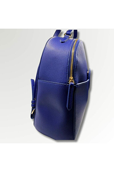 Trussardi Blue Leather Backpack - Leather Royal Blue