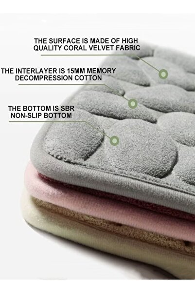 Generic 2Pcs Bathroom Rug 40*60cm Floor Rug Mat Bathmat Runner Soft and Absorbent with Rubber Backing