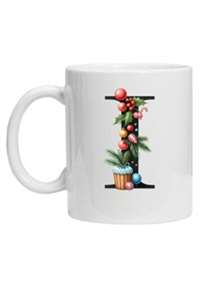 CRD PRINT Personalized winter print mug "Letter I", White -
