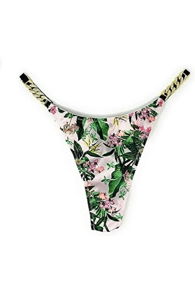 Margoun V String Thong Panties Bikini Rhinestone Belt Women Silk Panties MS-1253