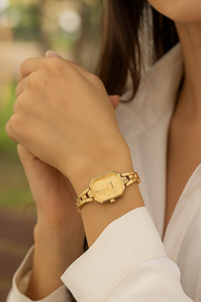 Boris Accessory Kadın Gold Sekizgen Kadran Metal Kordon Saat – Şık ve Zarif T...