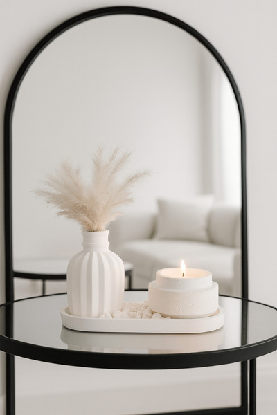 candleviart Vazo, Mum ve Tabanlık 3 lü Set