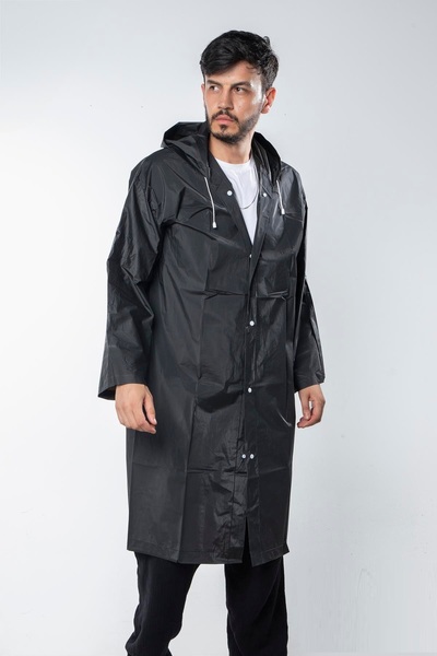 EZMK EV GEREÇLERİ Unisex Raincoat, Transparent Waterproof Pvc Stylish Over-Clothing Eva Raincoat