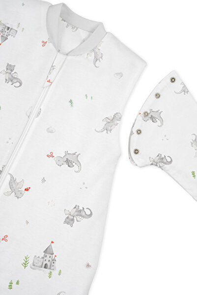 Roosac Dragons Patterned Baby Kids Winter Sleeping Bag 2.5 Tog Modal Cotton 0-10 Years Old Removable Sleeves