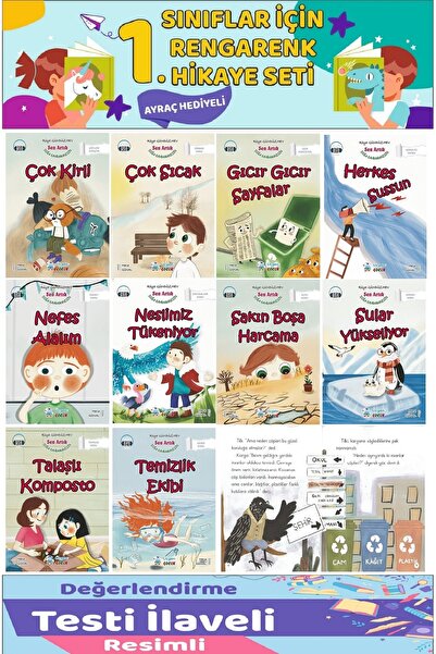 Üçgen Yayıncılık 1.Sınıf Sen Artık Doğa Kahramanısın Hikaye Seti (16 Sayfa) -...