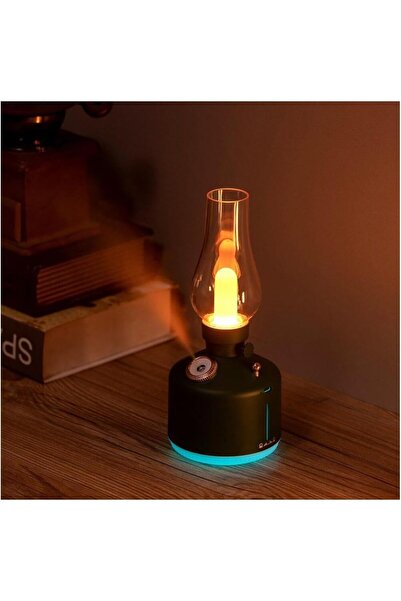 Yuwell Retro Air Humidifier Vintage Lamp Night Light Nano Mist Sprayer Aromatherapy Diffuser 280ML (Black)