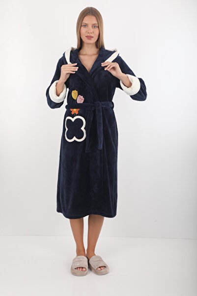 Wild Love Жіночий халат з капюшоном із 100% бамбука з квітковим візерунком – м'який і теплий домашній одяг