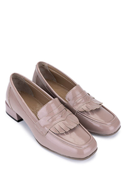 Tamer Tanca Women's Genuine Leather Mink Patent Leather Loafers