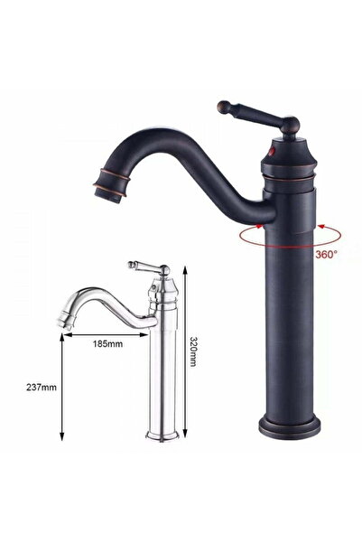 Smack High Basin Faucet, Antique Black, ESN1739