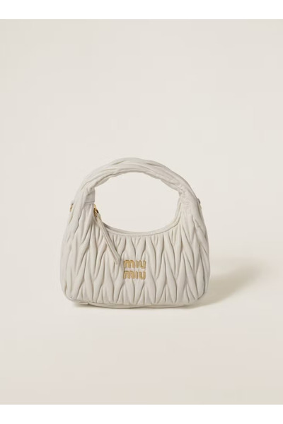 Miu Wander quilted nappa leather hobo Crossbody Shoulder Bag