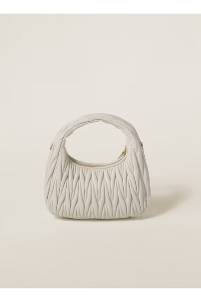 Miu Wander quilted nappa leather hobo Crossbody Shoulder Bag