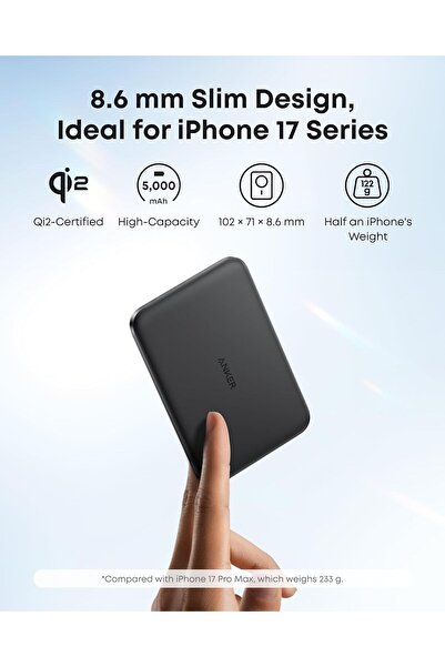 Anker Nano Power Bank (5K, MagGo, Slim)