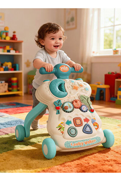 Generic Unisex Baby Walker with Detachable Play Panel, Weighted Design Walking Toy