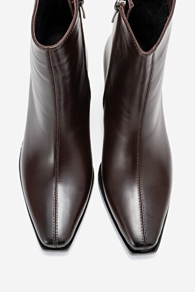 LuviShoes Γυναικείες μπότες Western LEXIA από γνήσιο δέρμα καφέ δέρματος