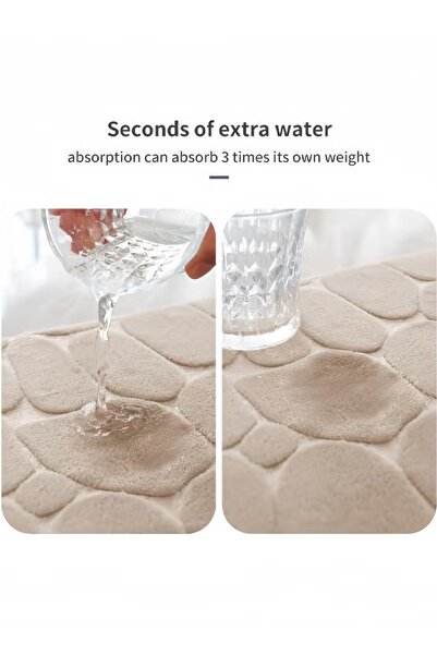 Generic 2Pcs Bathroom Rug Quick Dry Mat Bath Mat 40*60cm Cobblestone Floor Rug Water Absorbent Mat