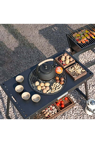 Generic Portable Charcoal Grill Table – Foldable, Easy to Carry BBQ Grill for Camping & Backyard Parties