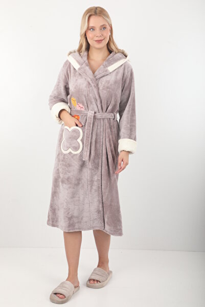 Wild Love Γυναικεία ρόμπα από 100% μπαμπού με με κουκούλα λουλούδια – Μαλακά και ζεστά ρούχα για το σπίτι