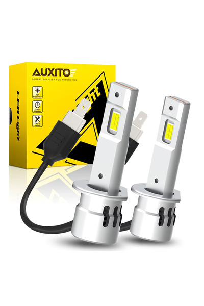 AUXITO Set de 2 becuri LED H1, Auxito®, Canbus, alb rece, 20000 lumeni, venti...
