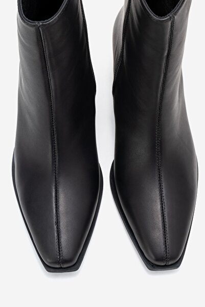 LuviShoes Γυναικείες μπότες Western LEXIA από γνήσιο δέρμα σε μαύρο χρώμα