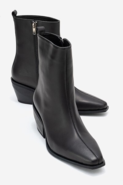 LuviShoes Γυναικείες μπότες Western LEXIA από γνήσιο δέρμα σε μαύρο χρώμα