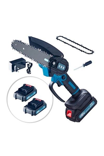 Fabrilux Mini ferăstrău electric portabil cu drujbă 36V 550W, lanț de 10 cm, 2 baterii, fără fir,