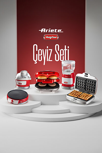 ARIETE Party Time 5li Elektronik Çeyiz Seti - Waffle Dondurma Mısır Patlatma ...