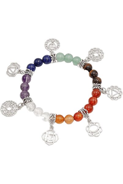erorex 7 Chakra Gemstone Bracelet, Natural Stones for Aura Balancing, Soul Energy Healing Jewelry for Women