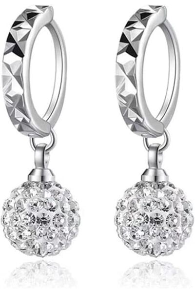 Generic 18K Silver Plated Earrings Hypoallergenic Drop Earrings, Silver Dangl...