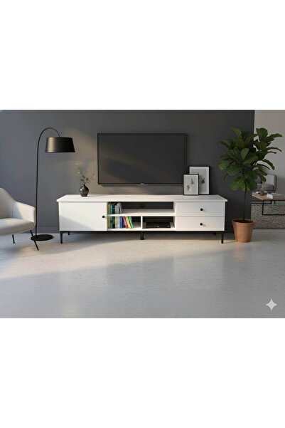 Generic Wooden TV Table With Drawers For Living Room 160 CM Color White