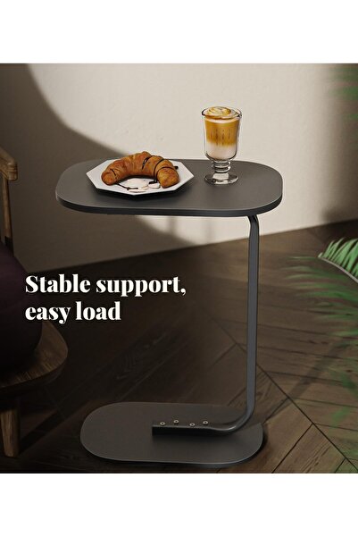 Roam shop C Shaped End Sofa and Bed, Side TV Tray for Living Room, Industrial Style Beside Table, 40*30CM