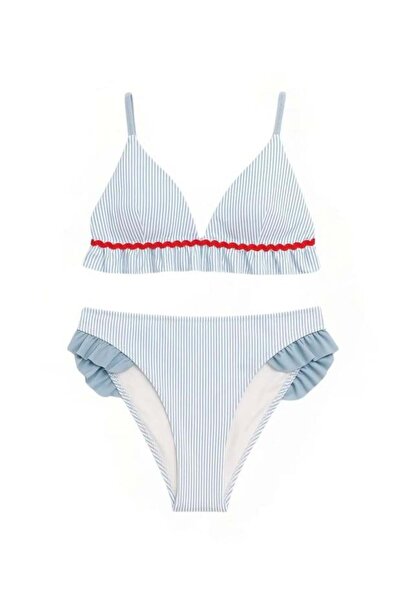 BONY SOCKS Γυναικείο Σετ Μπικίνι Frill Wave Water Stone Αξεσουάρ Μπλε