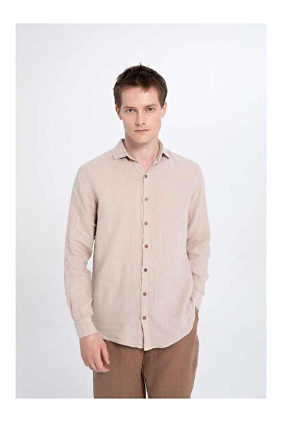 İpekçi Otantik Men's 100% Linen Shirt Flax Long Sleeve Comfortable Fit Flowy ...