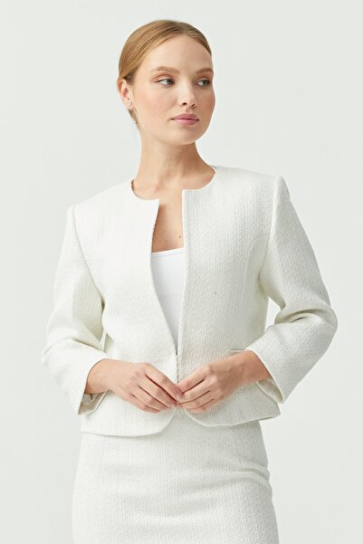 PAULMARK Γυναικείο ασημί τουίντ μπουφάν