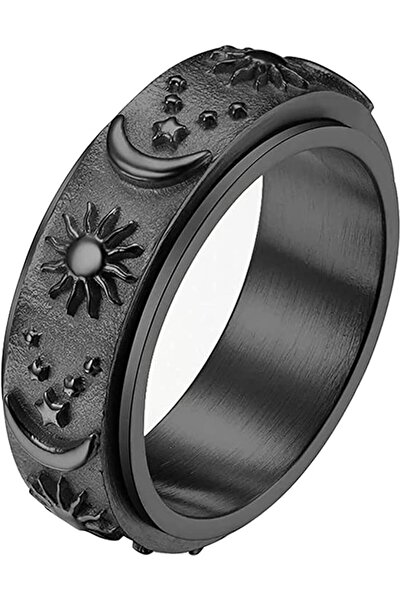 erorex Bukela Stainless Steel Spinner Ring, Anxiety Rings for Relieving Stress, Sun Moon Stars Promise...
