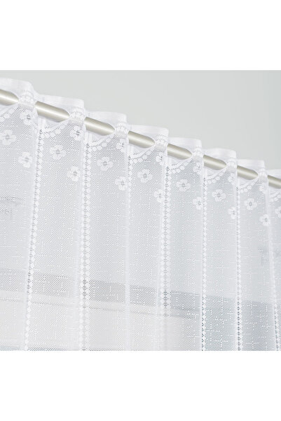 OTHERONE KLEMENTYNA - Ready-made jacquard curtain with a cut at the bottom - 200x120 cm - white