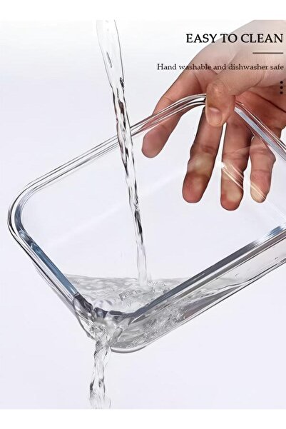 DOMEET 3 PCS Glass Lunch Box, Leak-Proof Bento-Style Food Container with Airtight Lid and Divided