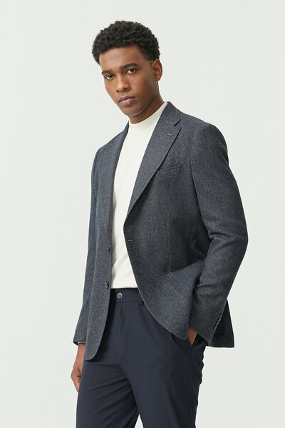 PAULMARK Чоловічий піджак Slim Fit з монохромним коміром