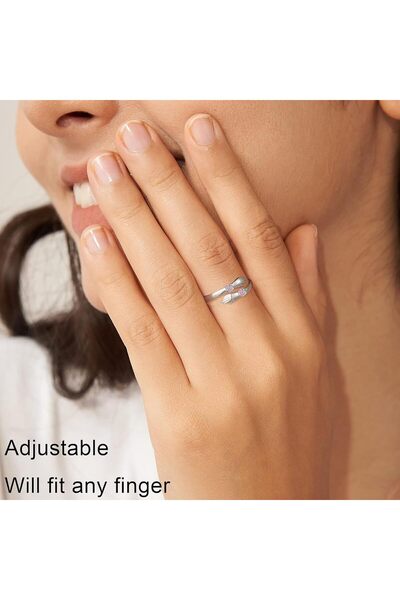 erorex Bukela 2pcs Adjustable Hug Ring for Women & Girls, S925 Silver, Perfect for Mothers Day, Birthday...