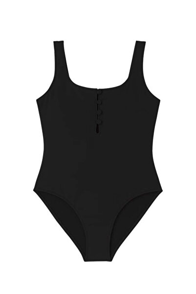 BONY SOCKS Γυναικείο μαγιό με κορσέ Lemon Party Μαύρο