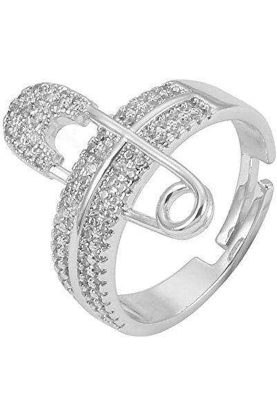 erorex Dainty Statement Rings - Silver Plated Adjustable Safety Pin Design for Knuckles & Fingers,...