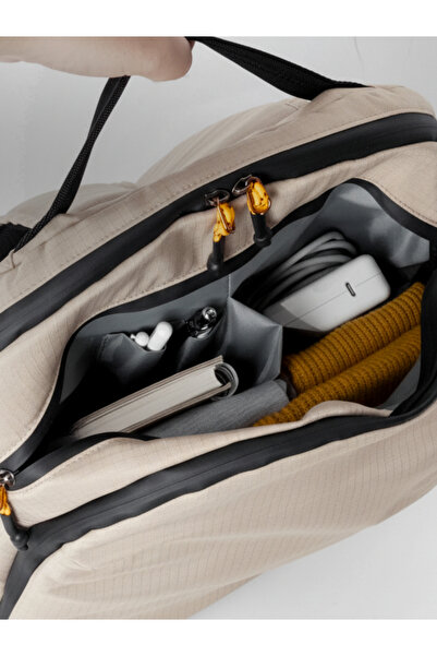 KraftCover All City Backpack Water Repellent Backpack with Laptop Compartment Water Repellent Zipper & Ripstop Fabric (Beige)