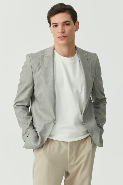 PAULMARK Чоловічий однобортний піджак з моно-комірцем