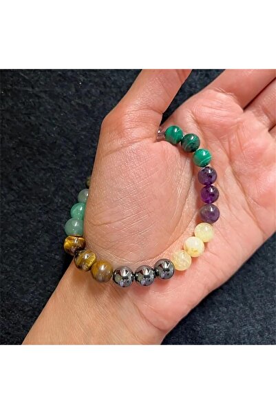 erorex 2 strings,Gender Neutral French Style Retro Multi-Gemstone Bracelet,One Size, with Pyrite,...