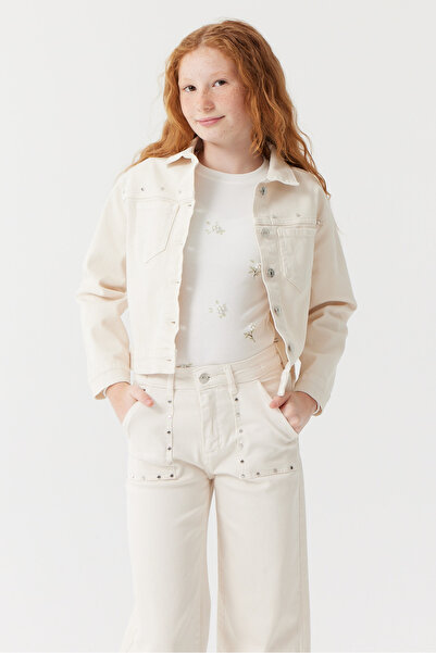 PAULMARK Λεπτομερές τζιν μπουφάν για κορίτσια