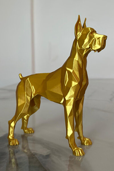 Home Köpek Biblo - Altın Rengi - Dekoratif Masa Süsü