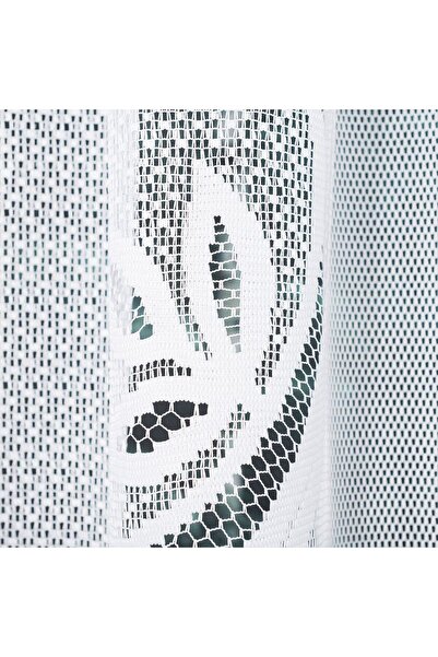 OTHERONE POLA - Ready-made jacquard curtain with a cut at the bottom - 250x130 cm - white