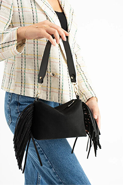 Moon Çanta Moon Amber Shoulder Bag Suede Black